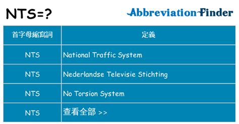 nts意思|NTS中文，NTS的意思，NTS翻譯及用法